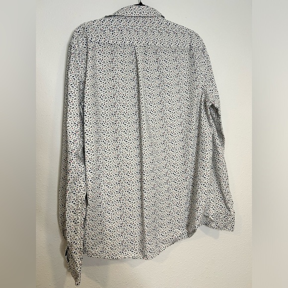Denim & Flower White Dress Shirt with Floral Design Size XL - Picture 3 of 7